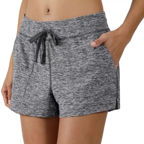 90 Degree by Reflex Gray Heather Stretch Shorts w/ Pockets Size‎ S Lounge Comfy - Picture 2 of 7